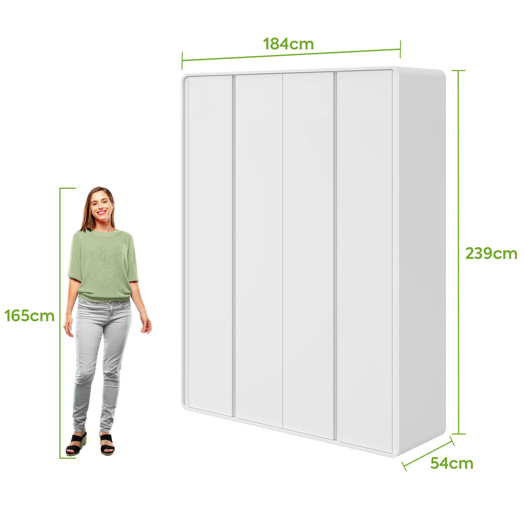 Roupeiro Loop Lopas 184cm 100% MDF 4 Portas Branco