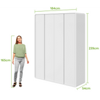 Roupeiro Loop Lopas 184cm 100% MDF 4 Portas Branco