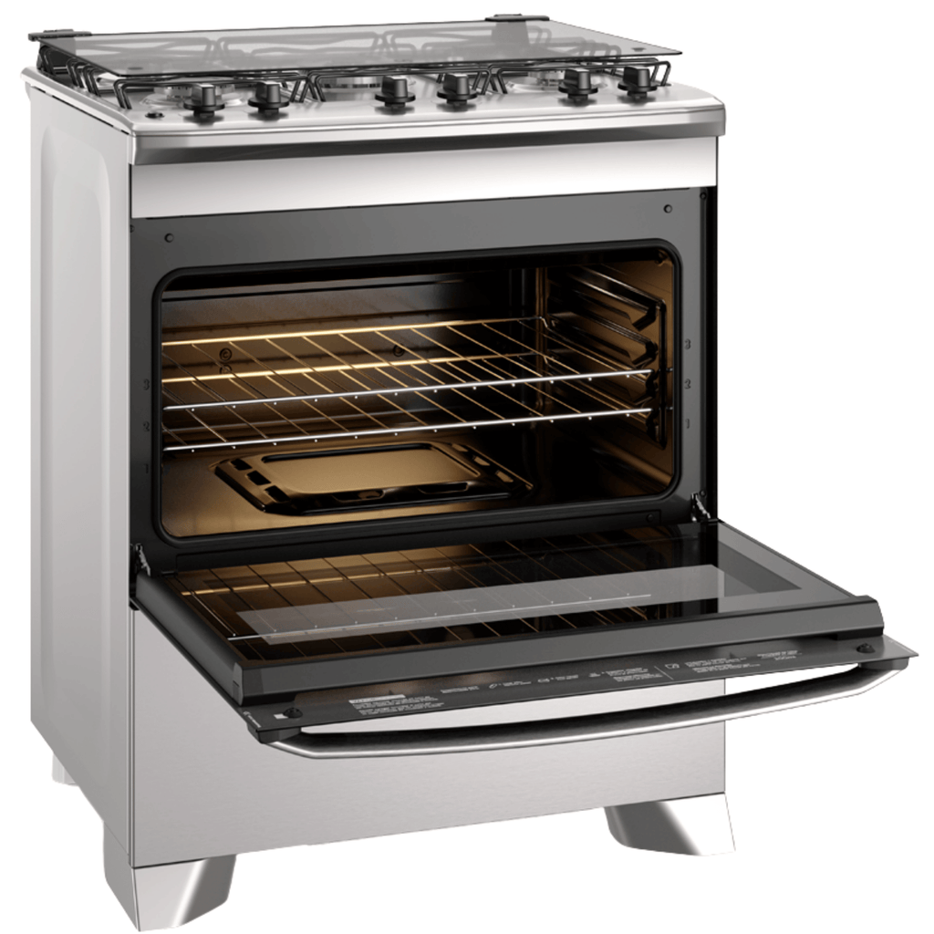 Fogão 5 Bocas Electrolux Efficient FE5IG Piso Mesa de Inox PerfectCook e VaporBake Cinza Bivolt