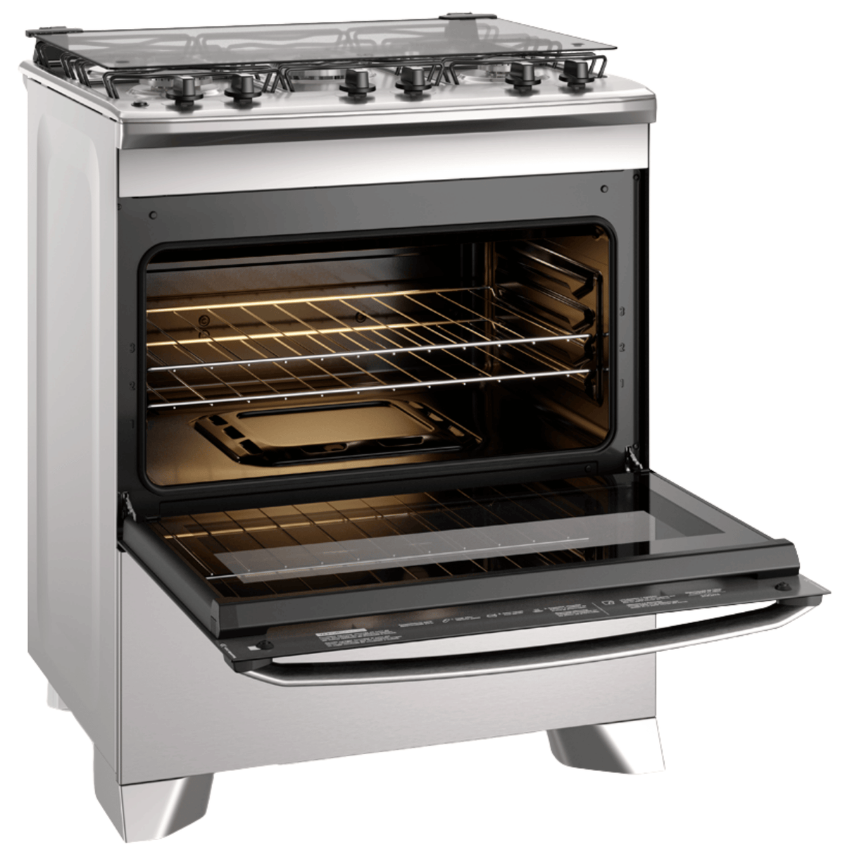 Fogão 5 Bocas Electrolux Efficient FE5IG Piso Mesa de Inox PerfectCook e VaporBake Cinza Bivolt