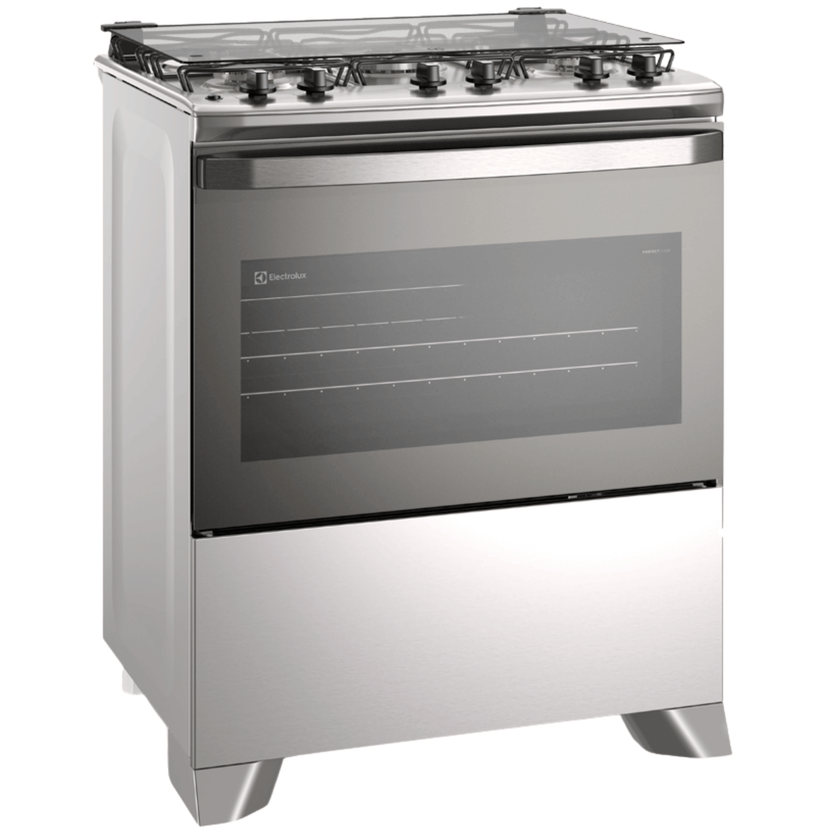 Fogão 5 Bocas Electrolux Efficient FE5IG Piso Mesa de Inox PerfectCook e VaporBake Cinza Bivolt