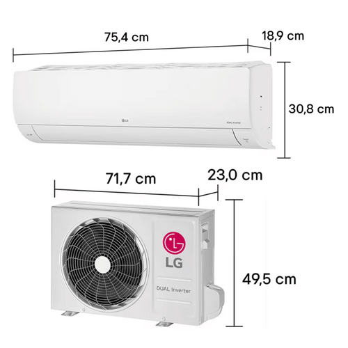 Ar-Condicionado Split LG Dual Inverter Voice 9000 BTUs Frio Branco 220V