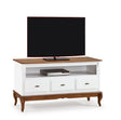 Rack Rústico 150cm Linz 60501 3 Gavetas Branco e Imbuia