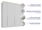 Roupeiro Logan Mambel 240cm 100% MDF 6 Portas Branco e Olmo