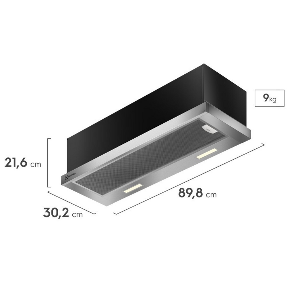 Depurador de Ar de Embutir Electrolux Efficient 90cm DE9RS Retrátil com LED Inox 220V