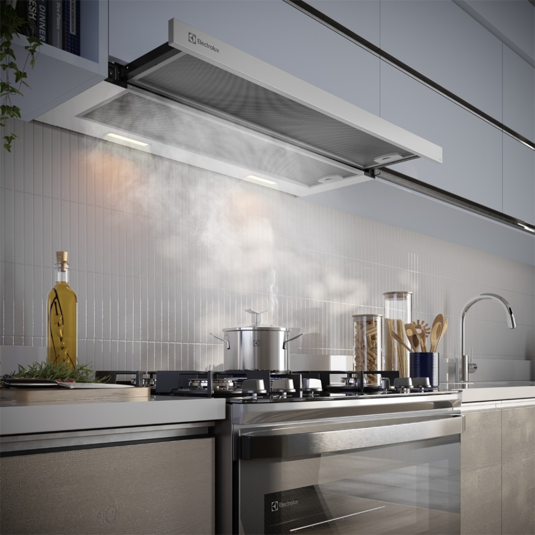 Depurador de Ar de Embutir Electrolux Efficient 90cm DE9RS Retrátil com LED Inox 220V