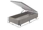 Base Baú Para Colchão Solteiro Queen Ecoflex 96x203x30 Cinza Chumbo