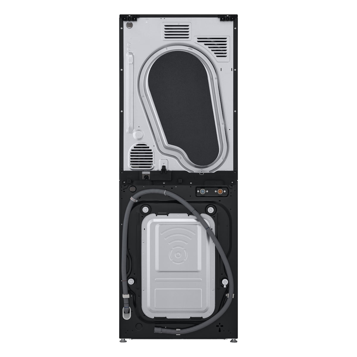 Lavadora e Secadora 14kg LG Torre WashTower AI DD Smart Black Inox 220V