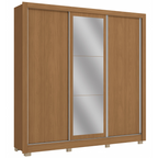 Roupeiro CB07M570 Kappesberg 223cm 3 Portas Flex com Espelho Canela e Off White