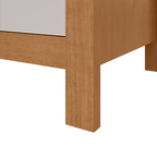 Mesa de Cabeceira Maggiore Lopas 3 Gavetas Amêndoa e Off White