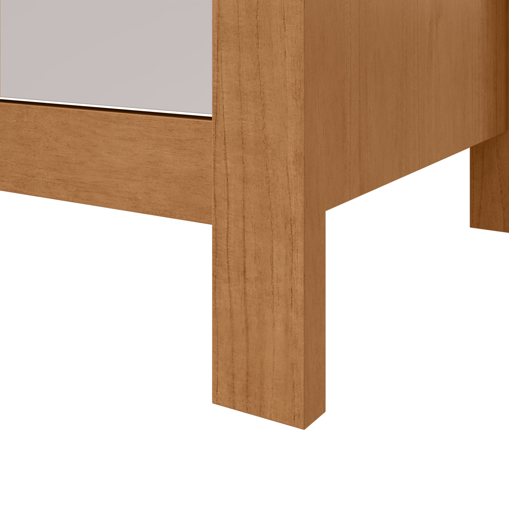 Mesa de Cabeceira Maggiore Lopas 3 Gavetas Amêndoa e Off White