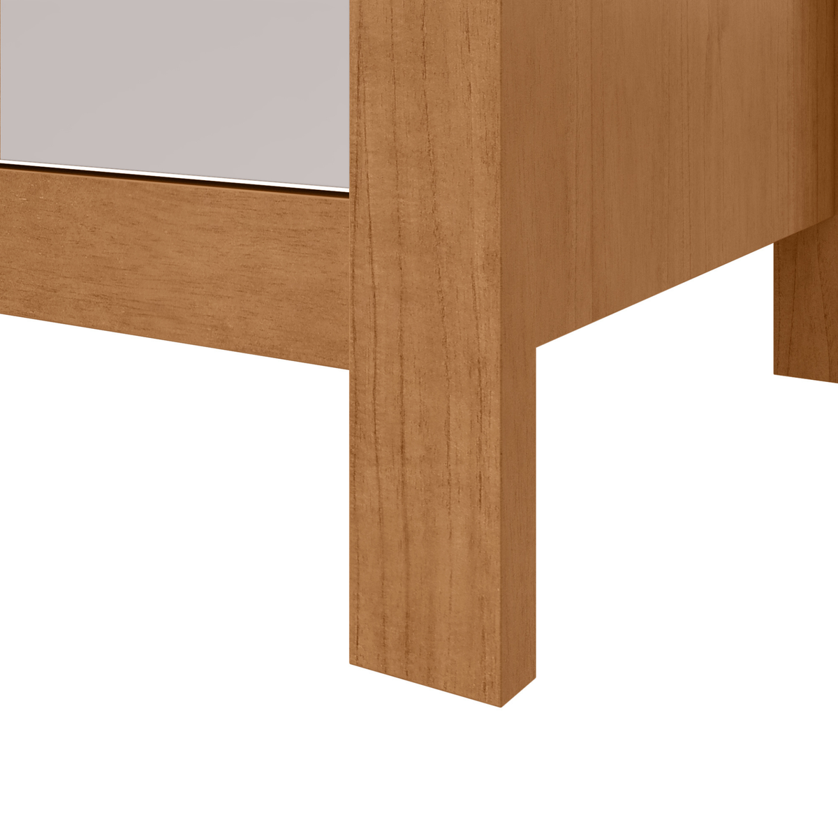 Mesa de Cabeceira Maggiore Lopas 3 Gavetas Amêndoa e Off White