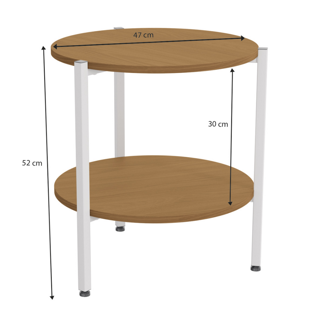 Mesa Apoio Kappesberg 47cm LI017 Canela/Branco