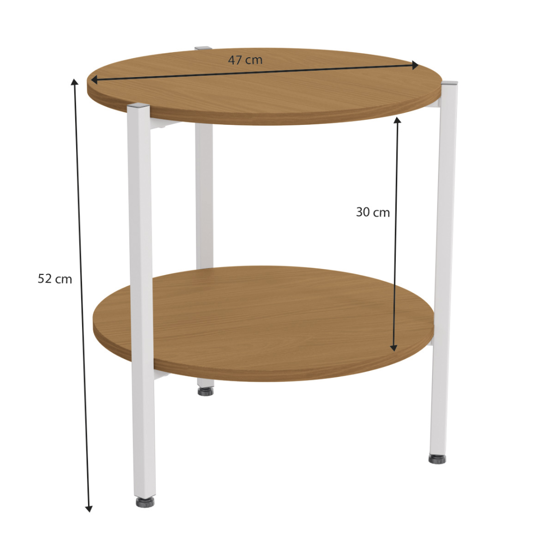 Mesa Apoio Kappesberg 47cm LI017 Canela/Branco