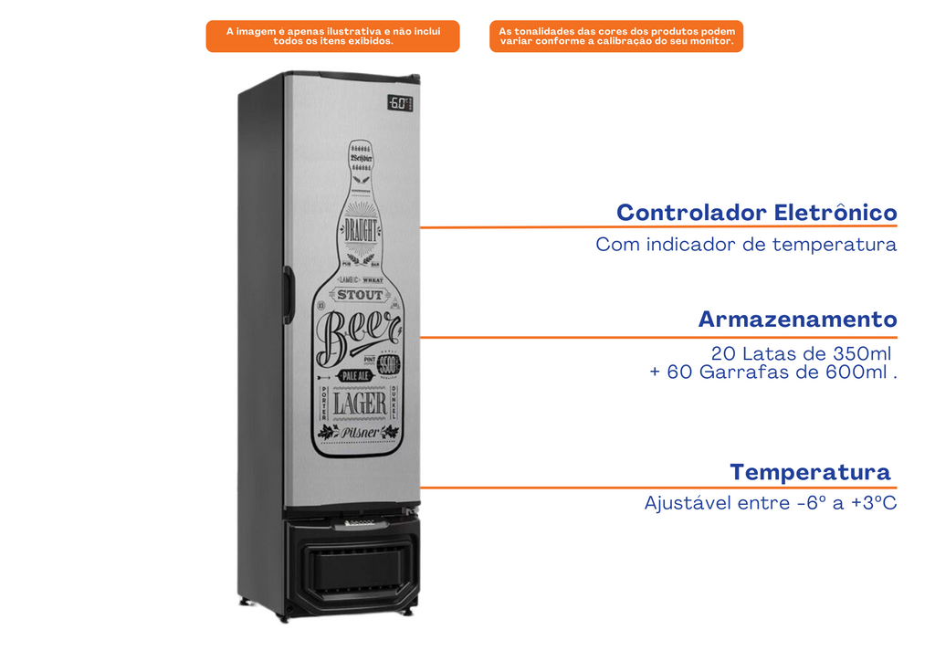 Cervejeira Gelopar 230L GCB-23E GW/TI Adesivado Inox 220V
