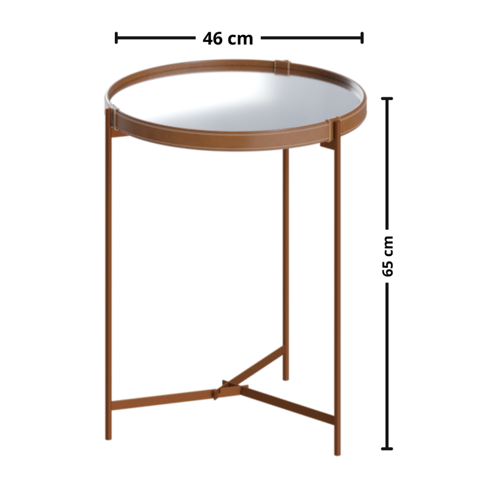 Mesa Lateral Aqua com Espelho Imcal 46x56 Cobre
