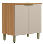 Balcão de Cozinha Selene Linea 100% MDF 2 Portas 80cm Jequitibá e Off White