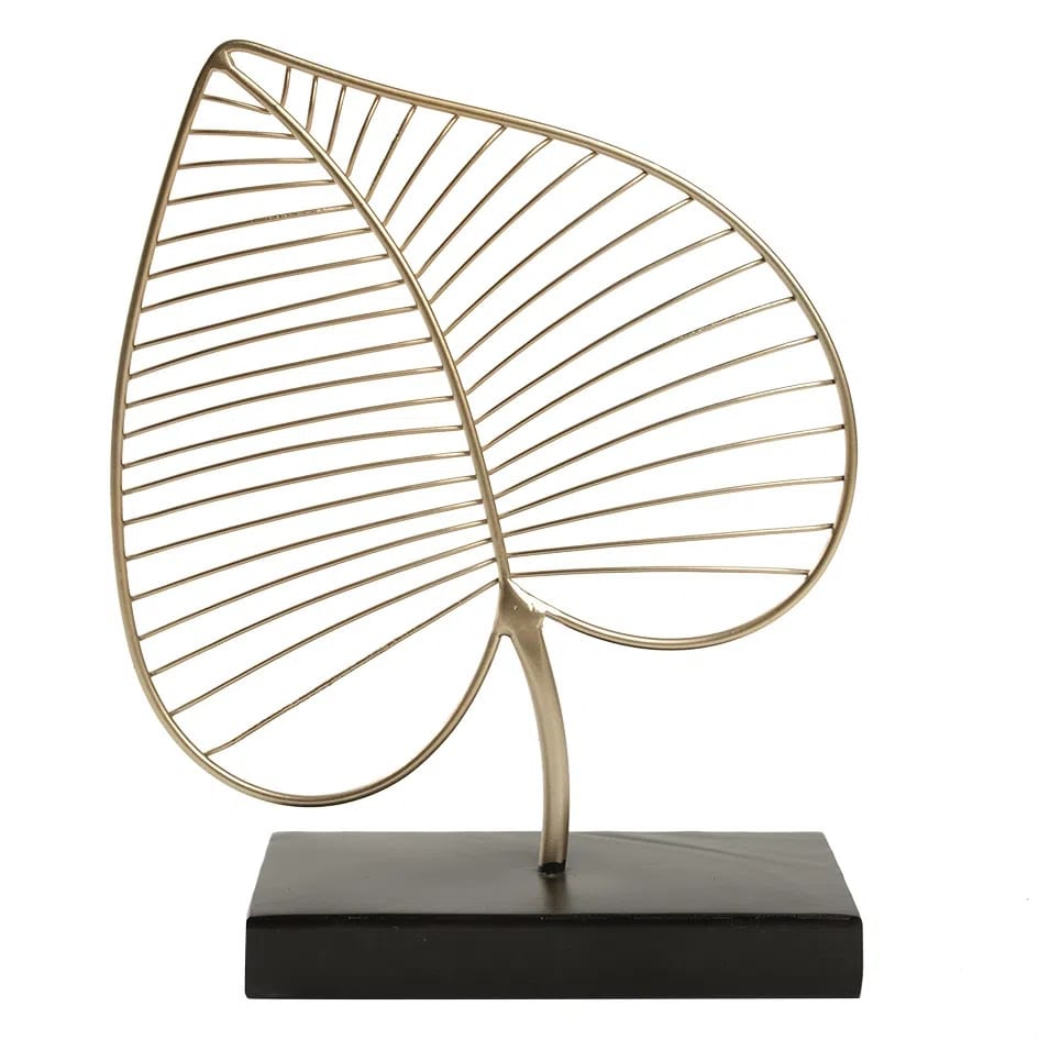 Peça Folha Decorativa MY0049 Dourado/Preto