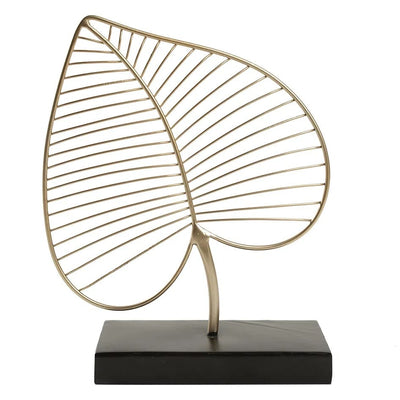 Peça Folha Decorativa MY0049 Dourado/Preto