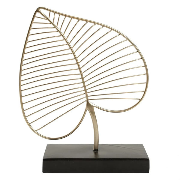 Peça Folha Decorativa MY0049 Dourado/Preto