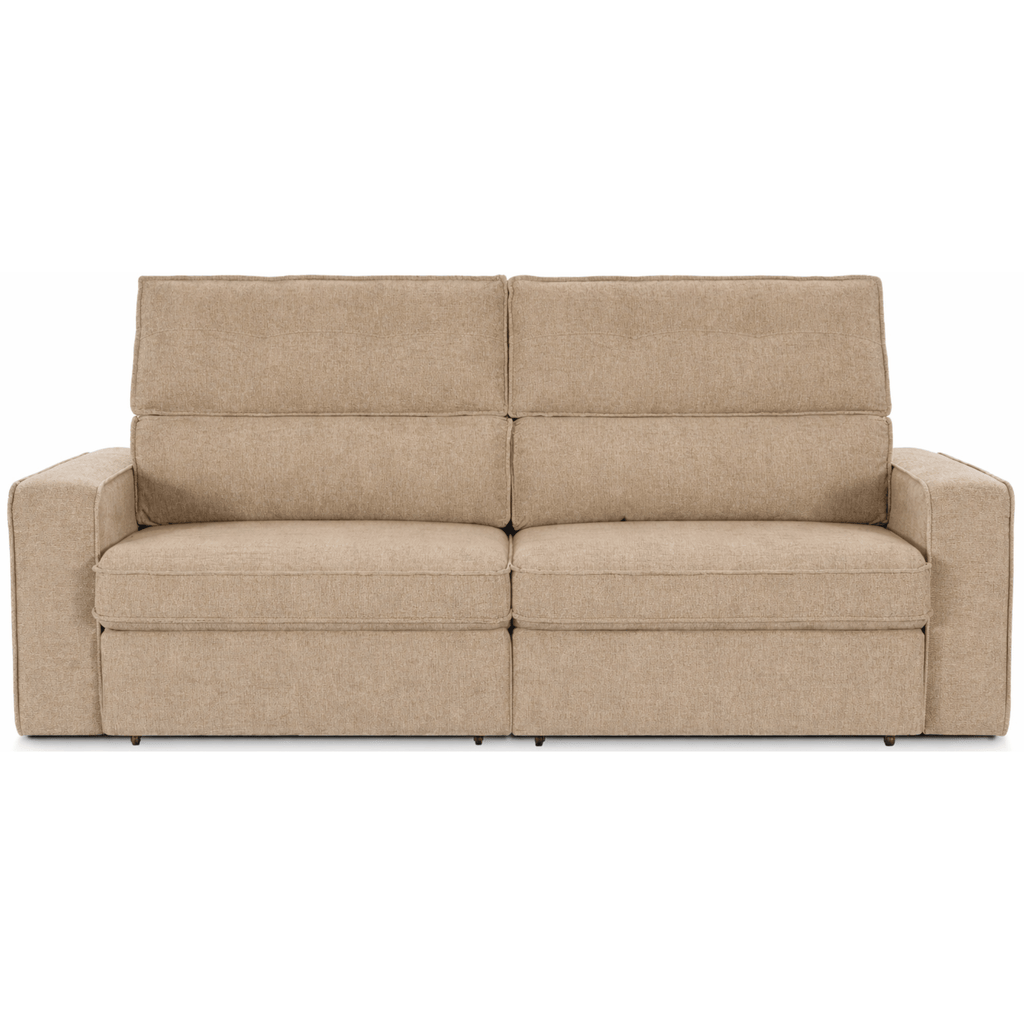 Sofá Perseu 206cm Matielo 2 Assentos Retráteis com Encostos Reclináveis Linho Cappuccino