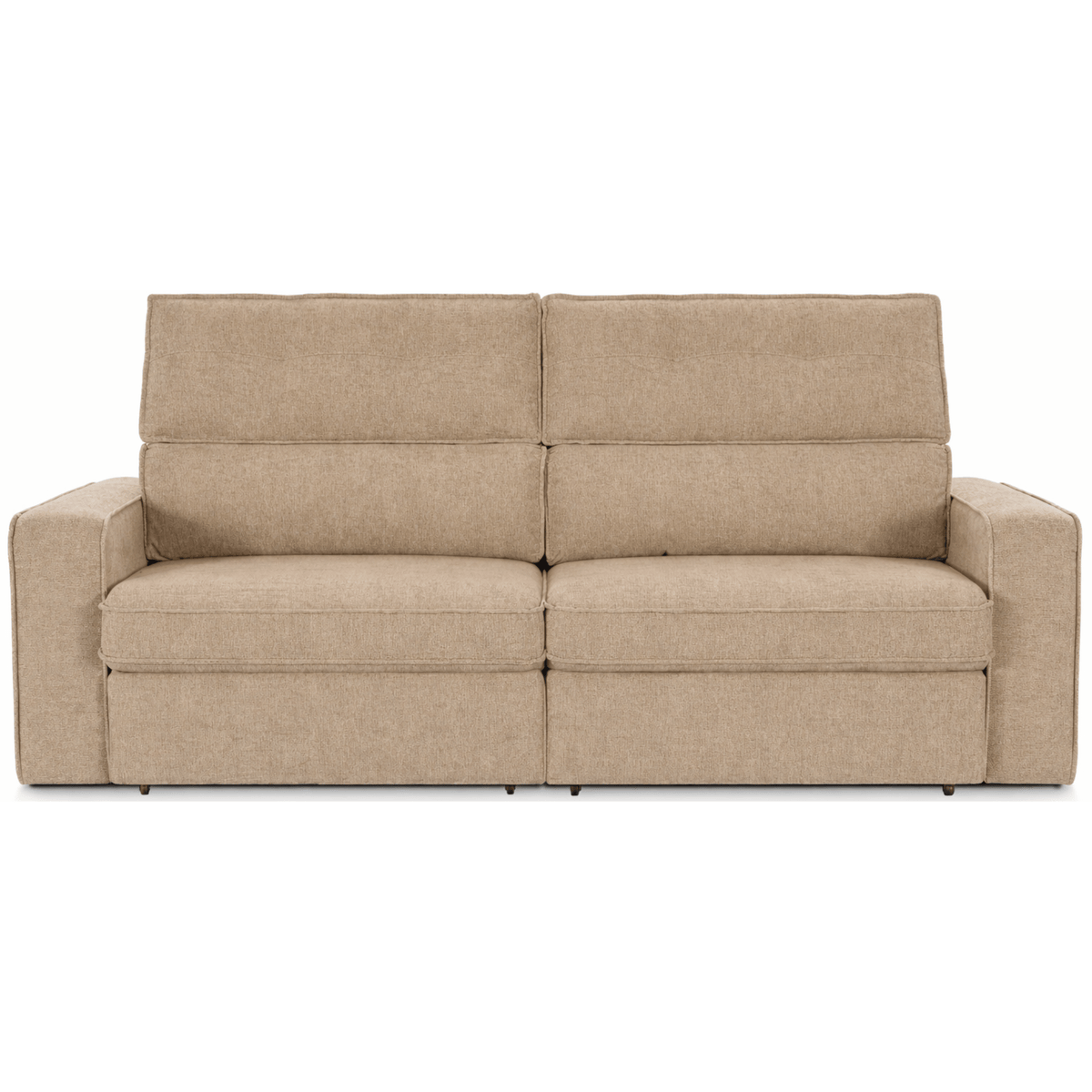 Sofá Perseu 206cm Matielo 2 Assentos Retráteis com Encostos Reclináveis Linho Cappuccino