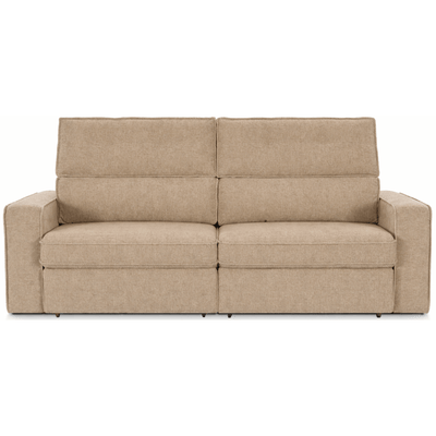 Sofá Perseu 206cm Matielo 2 Assentos Retráteis com Encostos Reclináveis Linho Cappuccino