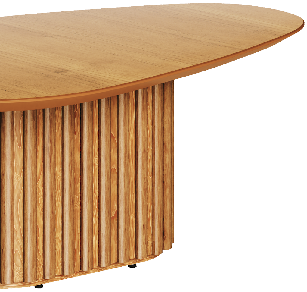 Mesa de Centro Living Orgânica Imcal 90x33 Pé Ripado Nature