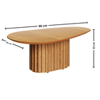 Mesa de Centro Living Orgânica Imcal 90x33 Pé Ripado Nature