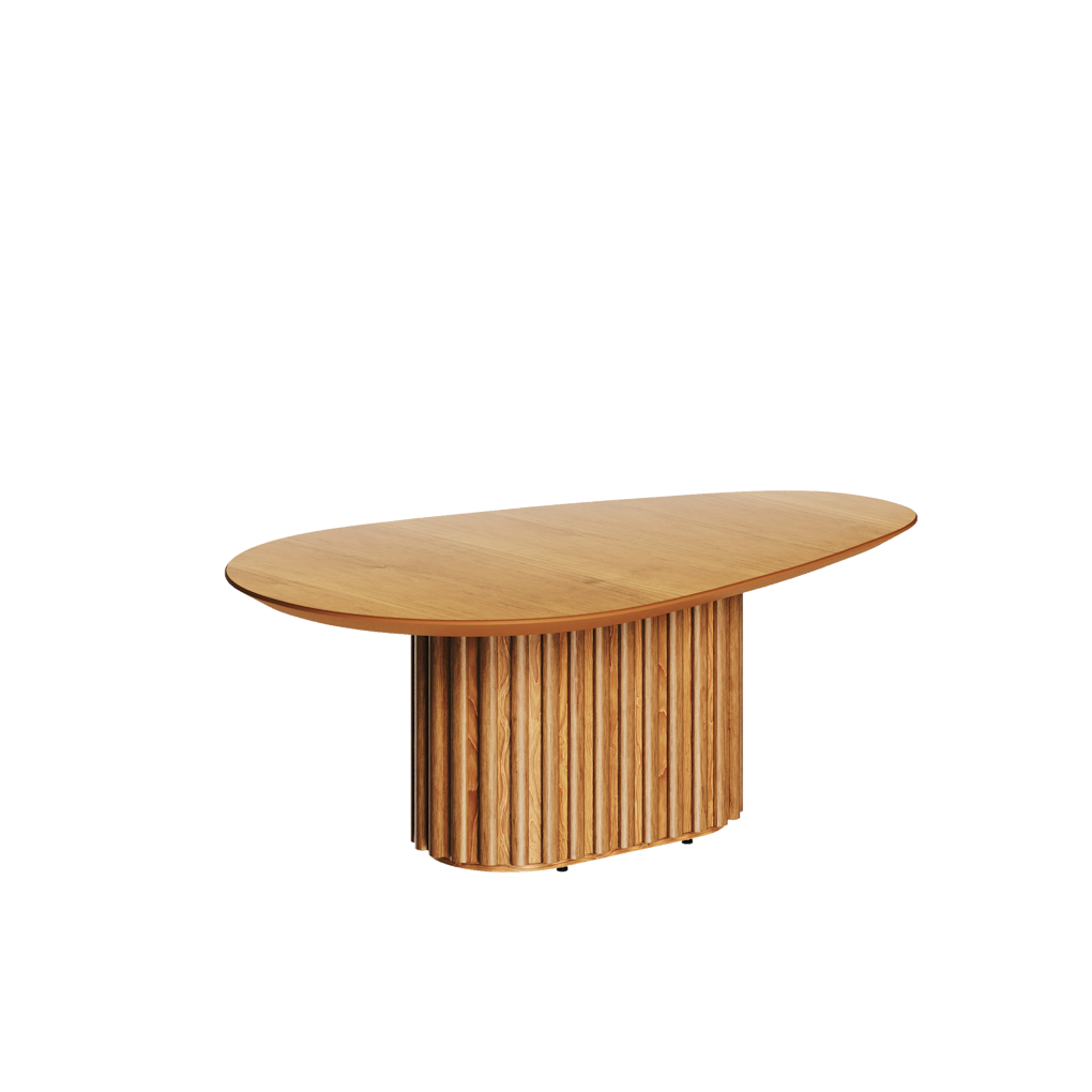 Mesa de Centro Living Orgânica Imcal 90x33 Pé Ripado Nature