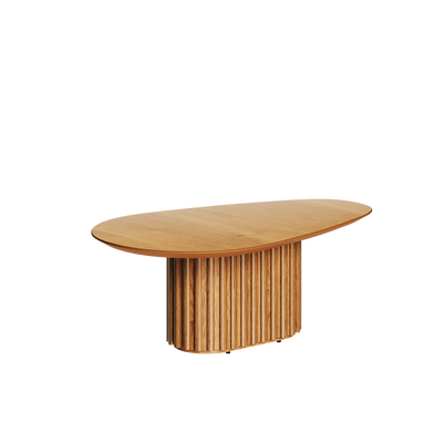 Mesa de Centro Living Orgânica Imcal 90x33 Pé Ripado Nature
