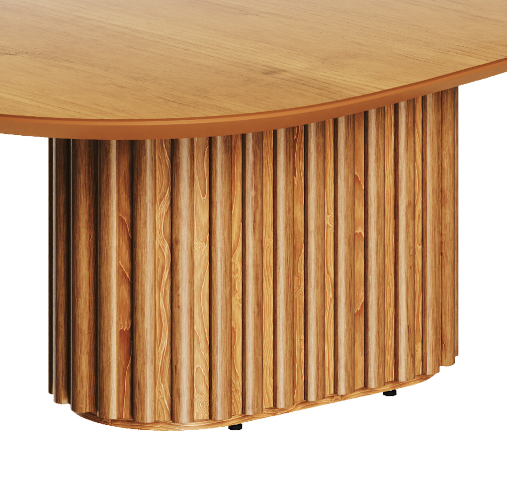 Mesa de Centro Living Orgânica Imcal 90x33 Pé Ripado Nature