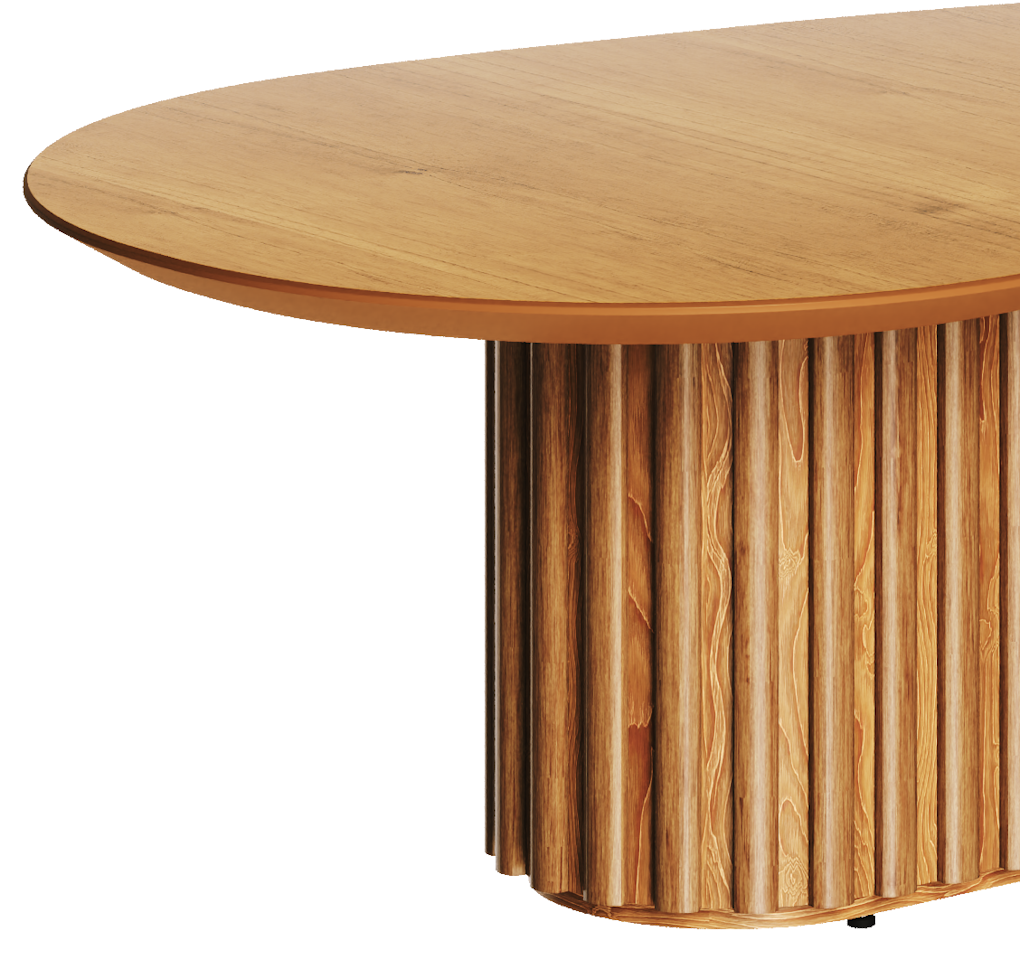 Mesa de Centro Living Orgânica Imcal 90x33 Pé Ripado Nature