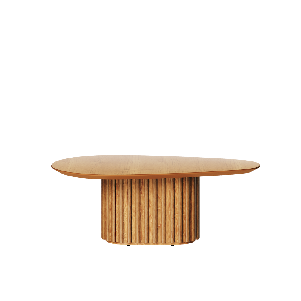 Mesa de Centro Living Orgânica Imcal 90x33 Pé Ripado Nature