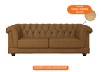 Sofá Living Ponteio 220cm Molufan 2 assentos Corino Caramelo