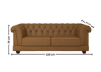 Sofá Living Ponteio 220cm Molufan 2 assentos Corino Caramelo