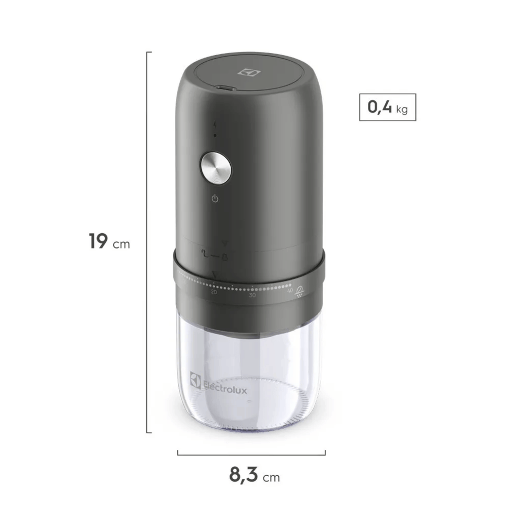 Moedor de Café Elétrico Electrolux Portátil EZY01 Preto Bivolt