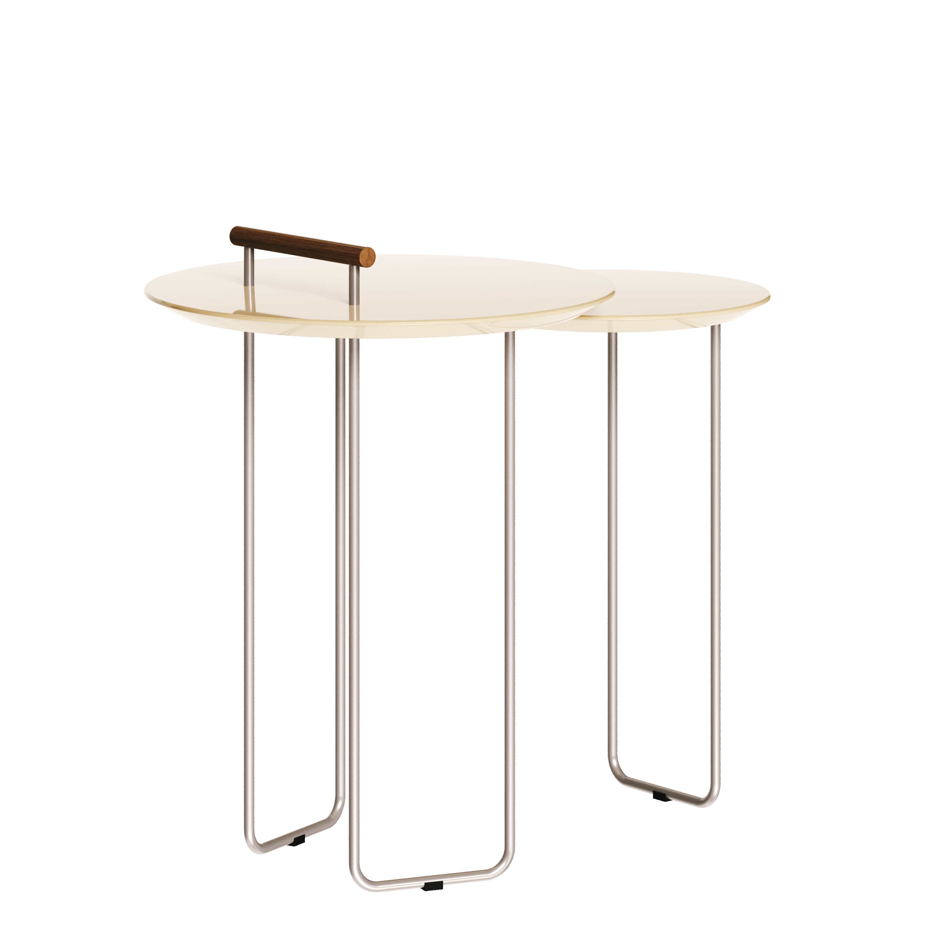 Mesa Dupla Side Lateral Imcal Pés em Metal Off White