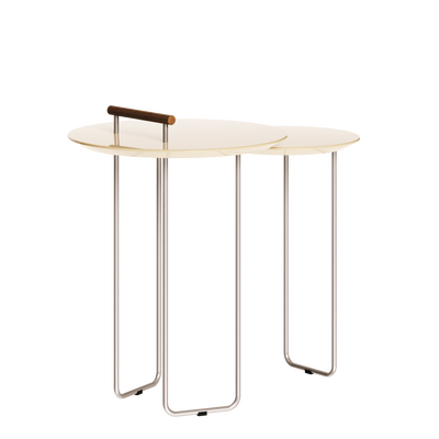 Mesa Dupla Side Lateral Imcal Pés em Metal Off White
