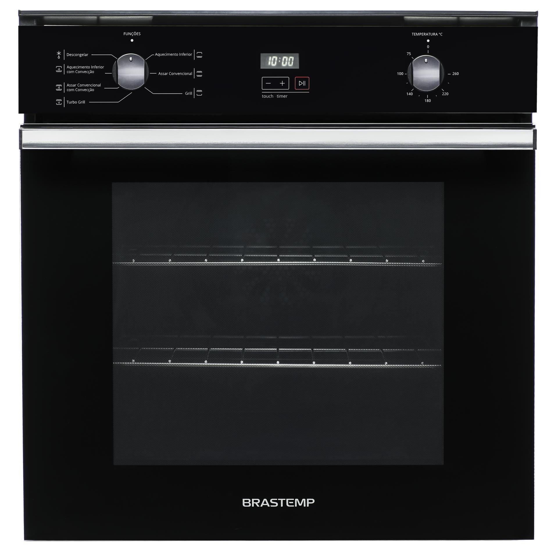 Kit Brastemp de Embutir Forno Elétrico 84 Litros BOC84AE+Micro-ondas 32 Litros BM146AE Preto 220V