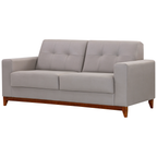 Sofá Living MH4219 210cm Herval 2 Assentos Base Madeira Cinza Claro