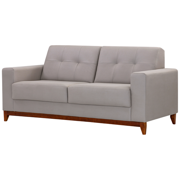 Sofá Living MH4219 210cm Herval 2 Assentos Base Madeira Cinza Claro