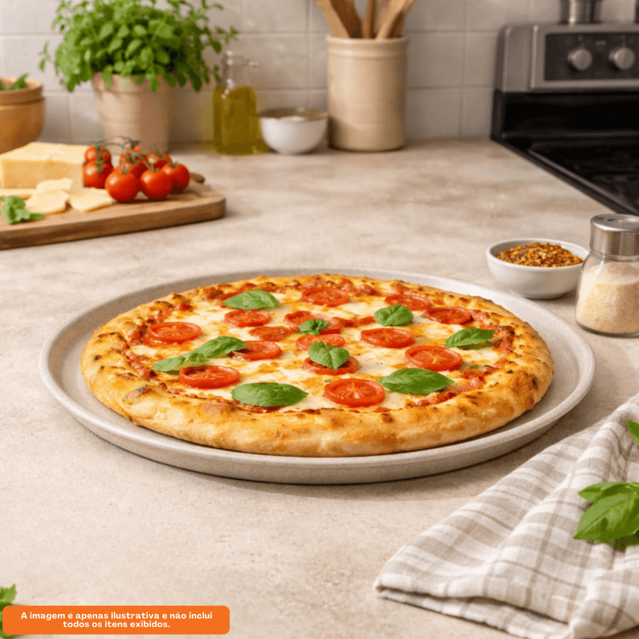 Assadeira Pizza Brinox Ceramic Life Bakeware 33cm Antiaderente Vanilla
