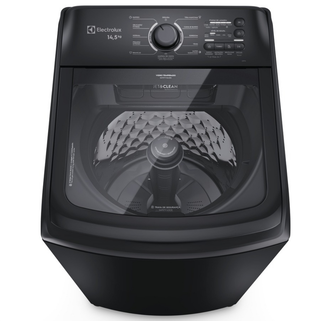 Lavadora de Roupas Electrolux 14,5Kg LEP15 Efficient Jet&Clean Preto 220V