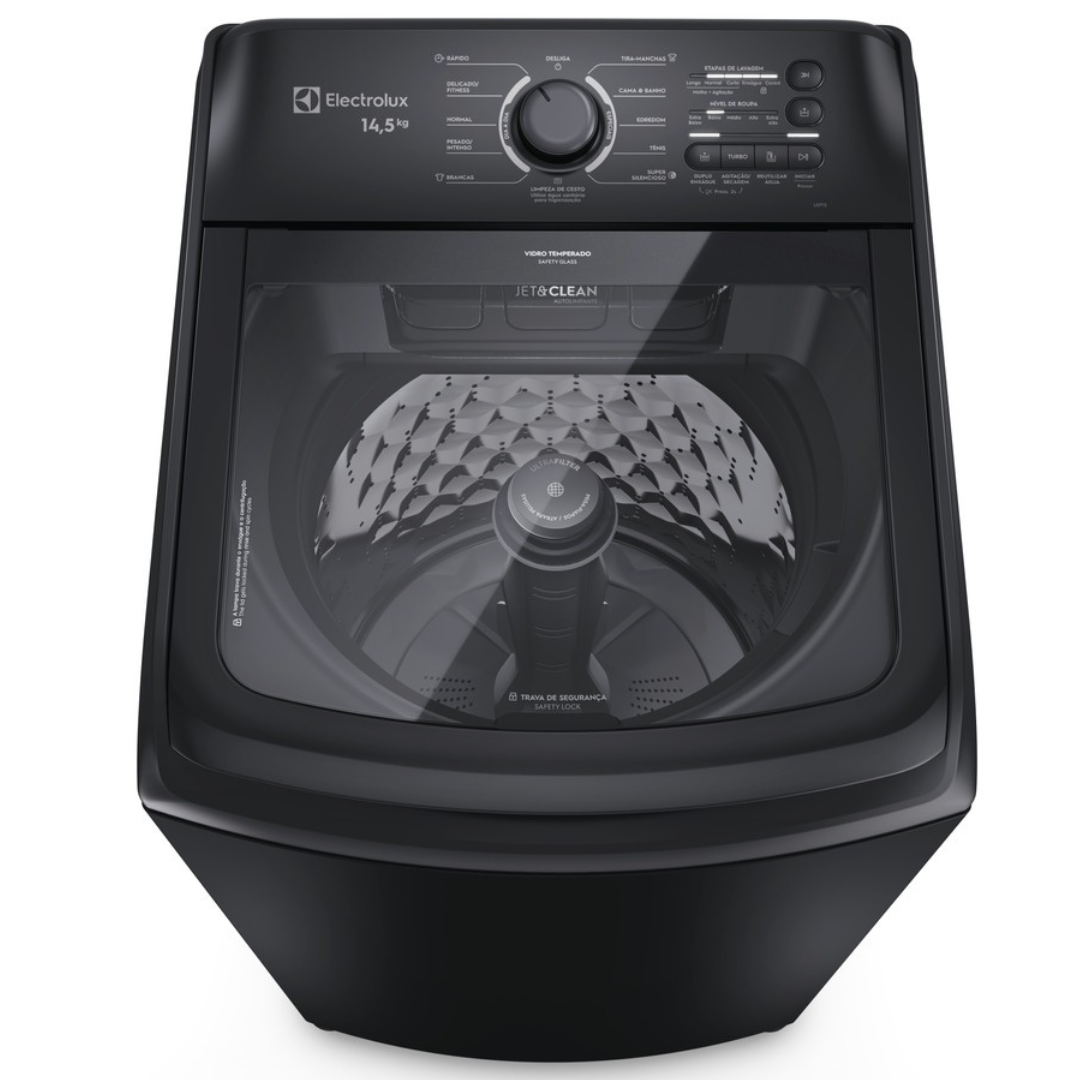 Lavadora de Roupas Electrolux 14,5Kg LEP15 Efficient Jet&Clean Preto 220V