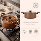 Jogo de Panelas Ceramic Life Brinox Antiaderente Primea Cappuccino