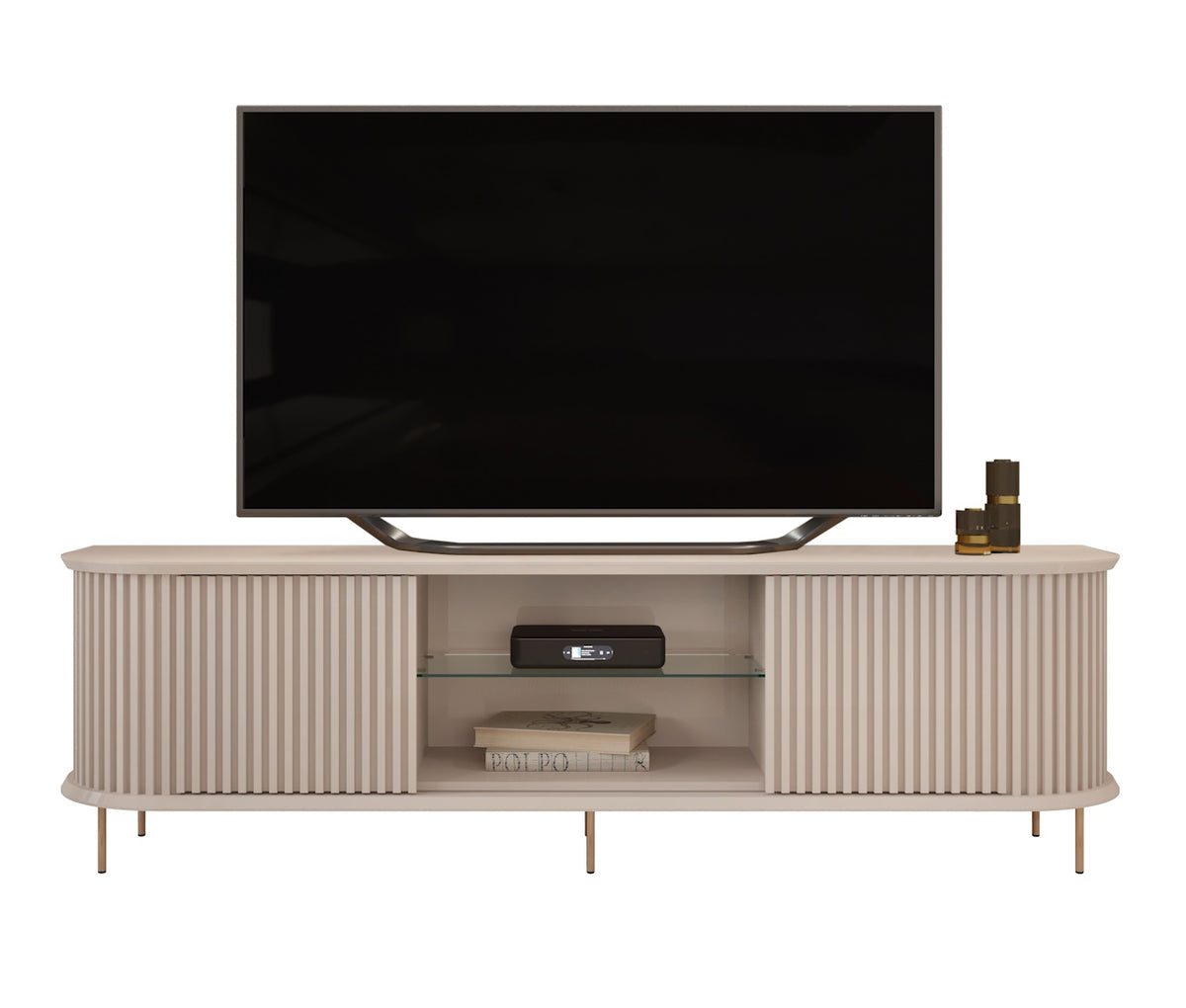 Rack Atlas 100% MDF DJ Móveis 218cm 2 Portas Off White