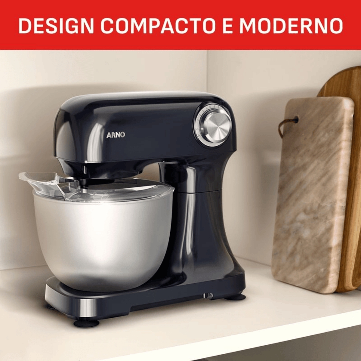 Batedeira Planetária Arno Bake Easy KM10 12 Velocidades 500W Preto 220V
