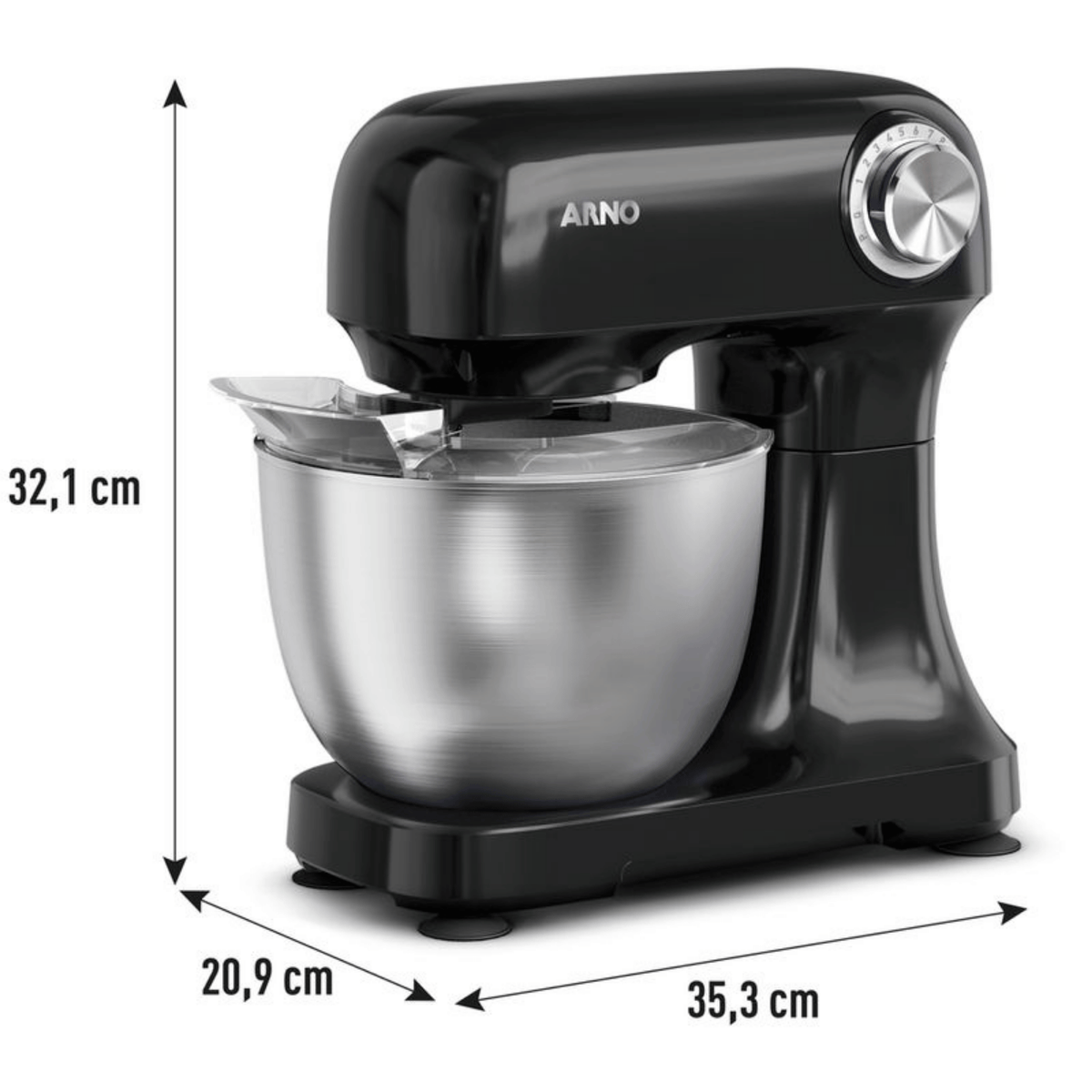 Batedeira Planetária Arno Bake Easy KM10 12 Velocidades 500W Preto 220V