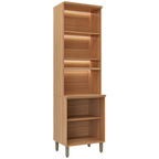 Cristaleira Selene Linea 65cm 4 Portas com LED Jequitibá e Off White